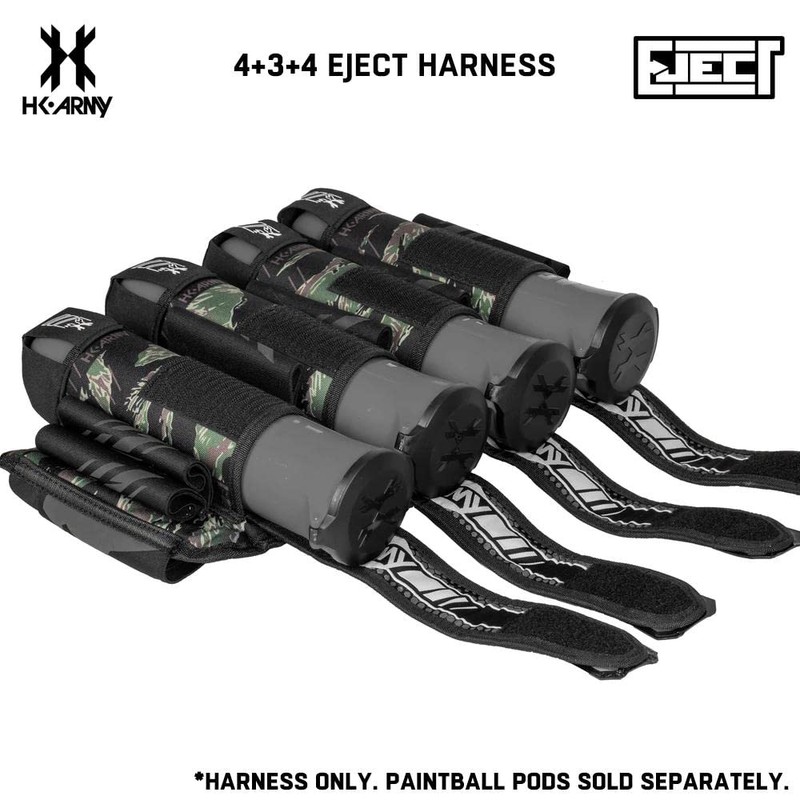 HK Army 4+3 Eject Paintball Harness Pod Pack - Tigerstripe