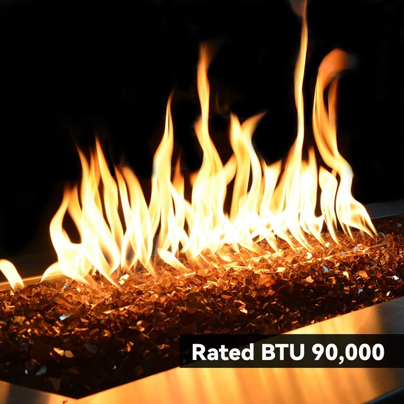 Skyflame 18" x 6" Rectangular Gas Fire Pit and Fireplace