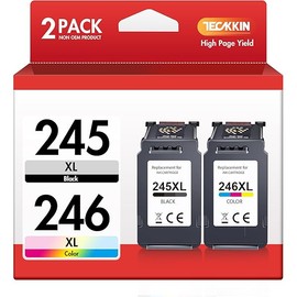 PG-245 XL/CL-246 XL High Capacity Combo Pack for Canon 245XL/Black and The 246XL/Color Works with Canon Pixma MX490 MX492 MG2522 TR4520 MG3022 MG2520 TS3100 TS3122 TS3300 Printer(1 Black,1 Tri-Color)