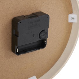 Deco 79 Wood Decorative Clock Woven Mantel Clock with White Frame and Silver Legs, Tabletop Clock 7" x 2" x 7", Light Brown