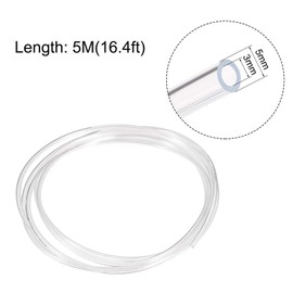 TOP-VIGOR 3mm ID 5mm OD PVC Clear Vinyl Tubing, 5M Length Food Grade Flexible Water Pipe, Plastic Tube for Transfer Water, Oil, Air, Powders & Fine Granules