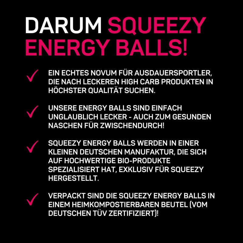 Squeezy Energy Balls (Dat/Erdanut) 10 x 50 g - High-Carb