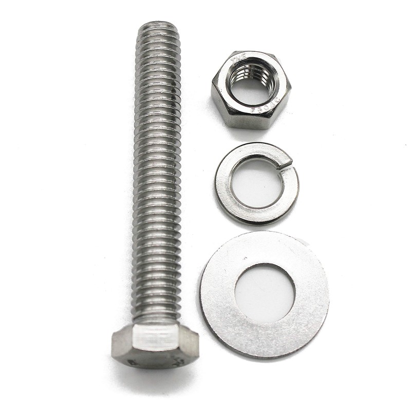 (10 Sets) 1/4-20x2 Stainless Steel Hex Head Screws Bolts, Nuts,