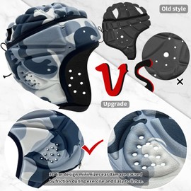 Soft Padded Headgear Hockey Helmet 7v7 Soft Shell Head Protector Soccer Rugby Football Shockproof Protection Camouflage Helmet Youth Kids Adults - M
