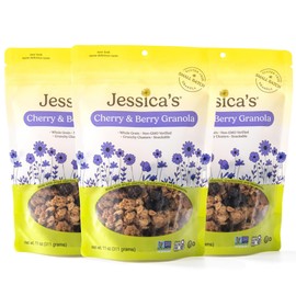Jessica’s Cherry & Berry Granola - Handmade, Non-GMO, Gluten-Free, Whole Grain, 11oz (3 Pack)