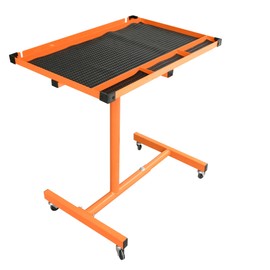 Eisen Heavy-Duty Mechanics Rolling Work Table - Mobile Tool Cart with Adjustable Tray, 220 lb Capacity Workshop Organizer for Automotive Repair, Orange