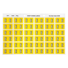 Avery Lateral Filing E Side Tab Colour Coding Labels, Yellow, 25 x 38 mm, 180 Labels (43305)