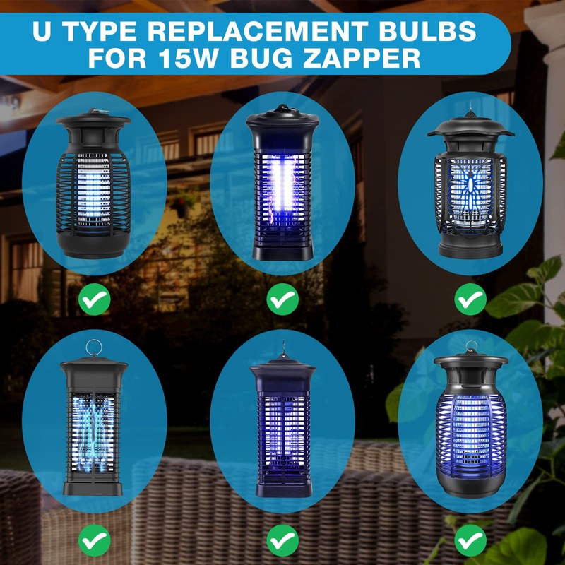 Kittmip Bug Zapper U Type Replacement Light Bulb 15w E26