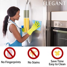 MRKG Refrigerator Door Handle Covers, Set of 4, Washable Without Fading or Cracking, Keep Your Kitchen Appliance Clean from Smudges, Drips, Food Stains, Oil (Yellow/Green)