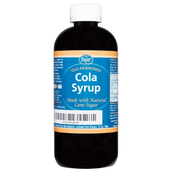 Caffeine Free, Non-Carbonated Cola Syrup with Pure Cane Sugar (No High Fructose Corn Syrup), 12 Oz.