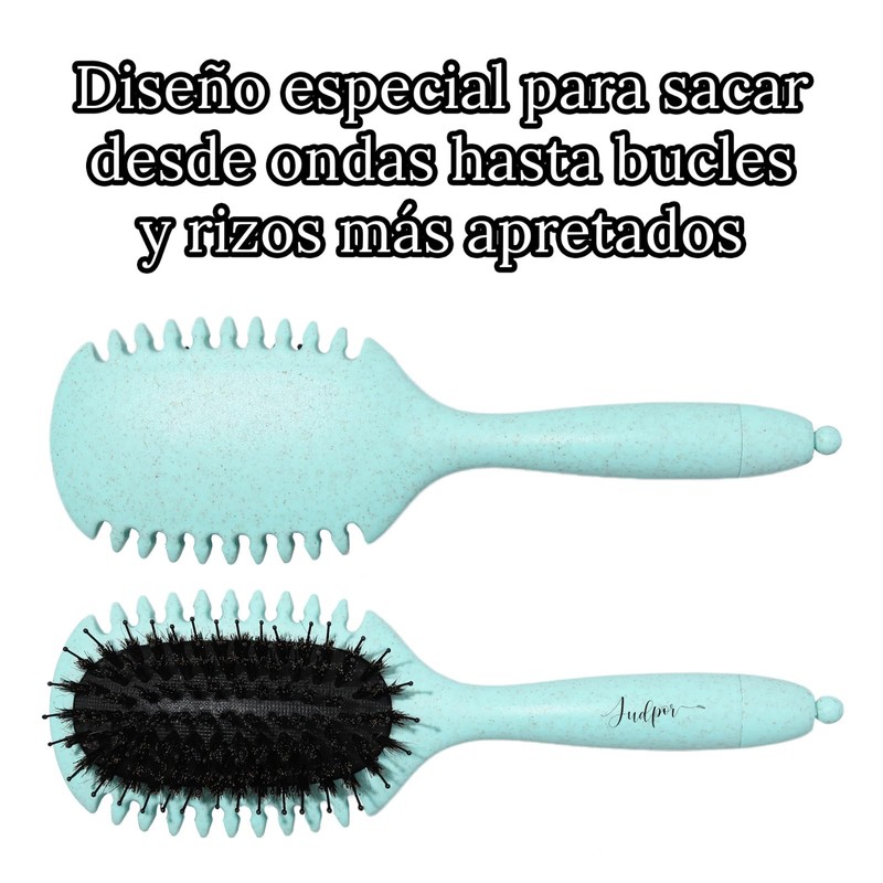 Judpor® Set Curly Lockenbürste + 4 Pinzetten | Lockenformbürste Curly