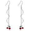CUPENDA Cherry Earrings Sterling Silver Red Cherry Dangle Drop Earrings