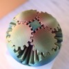 3D Printed - Mechanical Gear Ball Figurine Decor Plastic Smooth:_Red