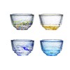 Mozacona 4pcs Glass Colorful Sake Cups Set,Small Wine Cups,Tea Cups