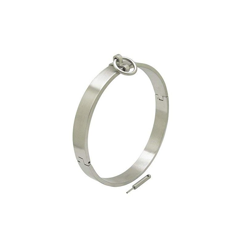 ACECHANNEL Stainless steel lockable collar torque necklace with removable O