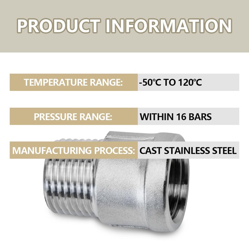 Bwintech 6 Pcs 1/2" Male to 1/2" Female BSP Thread
