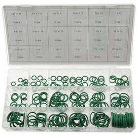 180 x HNBR O-Ring Set Sealing Ring Seal Temperature Resistant Green R134a Air Conditioning Lines (in Storage Box/Assortment Box)