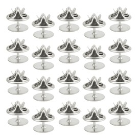 BGTXINGI 100 x 11 mm butterfly pin backs with 100 x 10 mm tie pins, silver pins for jewellery making and crafts (silver)