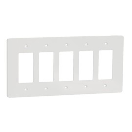 Schneider Electric – Square D X Series Wall Plate, 5 Gang, Mid-Size Plus, Screw-In Installation, Matte White, Wiring Device Cover Frame, Non-Glossy, Easy Mount & Removal, Washable Thermoplastic