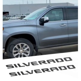 General Motors 2019-2023 Matte Black Silverado WT RST LT LTZ Fender Emblems Nameplate Badge OEM