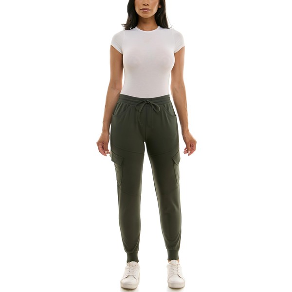 Zac & Rachel Women's Brushed DTY Jogger with Cargo Pcoket