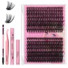 ANNAFRIS Eyelash Extensions, 50D + 60D Eyelash Clusters, D Curl, 8-18 mm Set, Clusters, Lashes, Artificial Eyelashes, Single Eyelash Extension (50D + 60D)