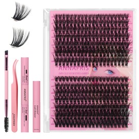ANNAFRIS Eyelash Extensions, 50D + 60D Eyelash Clusters, D Curl, 8-18 mm Set, Clusters, Lashes, Artificial Eyelashes, Single Eyelash Extension (50D + 60D)