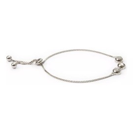 Ametrinaa Pulsera Esclava Semi Esferas Ajustable 26cm Plata .925 Largo 26 Cm