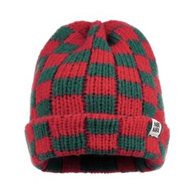 Clakllie Classic Warm Knit Hat Two-Tone Winter Beanie for Women Toboggan Ski Skull Cap Men's Winter Hats,Red/Green