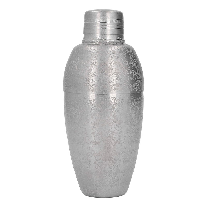 Cocktail Shaker 304 Stainless Steel High Strength Flower Carved Bartending