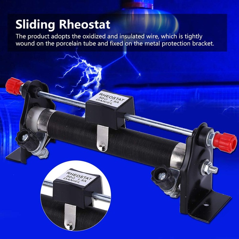 Oumefar Slide Rheostat Resistance, Sliding Rheostat Adjustable Rheostat Physics Electrical