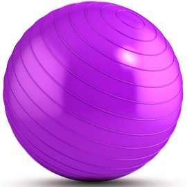 SK Depot™ Exercise Ball 38-45cm (S) Extra Thick Yoga Ball Chair, Slow Deflate Fitness Ball Stability Ball for Improved Posture, Balance, Yoga, Pilates, Core, Fitness Exercise Training Balance Yoga Class Core Office & Home & Gym Ball PURPLE