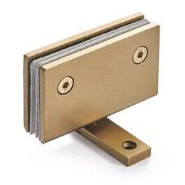 Heavy Duty Shower Glass Door Hinge,Solid One-Piece Precision Cast with 5mm Thick 304 Stainless Steel,Suitable for5/16-1/2"(8mm-12mm) Thick Frameless Bathroom Doors,Wall to Glass Mount,1 pc,Gold