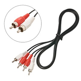 QDiShi QDiShi (2 Pcs) RCA Stereo Audio Cable, 2-RCA Male to 2-RCA Male (5 FT), Stereo Audio 2RCA Cord Male to Male Connector