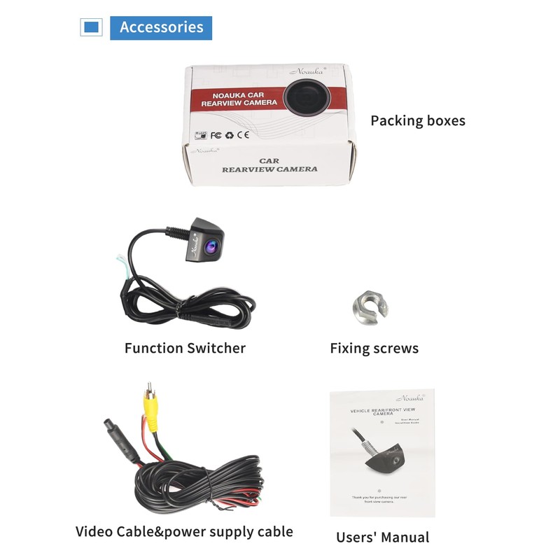 NOAUKA Waterproof IP69 Night Vision 170 Degree Car Rear View/Reversing/Reverse