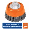 Truper Carda Copa, Alambre Trenzado Fino, 3' Esmeril Truper 14186