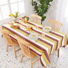Deconovo Striped Tablecloth Polyester Rectangle Table Cloth Decorative Table Cover