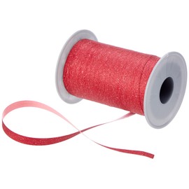 PRÄSENT 18509-609 Poly Glitter Curling Ribbon Red 100m Slightly Curling Gift Ribbon 10mm Width Decorative Ribbon for Crafts & Wrapping Gifts Festive Occasions 100m Reel