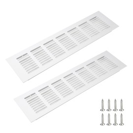 Antrader Aluminum Louvered Ventilation Grille Air Vent, 2PCS Rectangle Metal Louvered Grill Cover Aluminum Alloy Door Air Vent Grille Air Vent Grill 300 x 80mm (L x W)