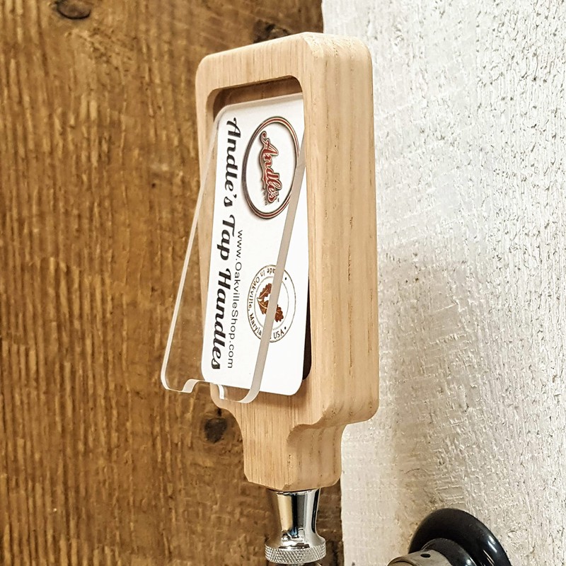 Beer Tap Handle with Removable Clear Cover Plate Label. Made
