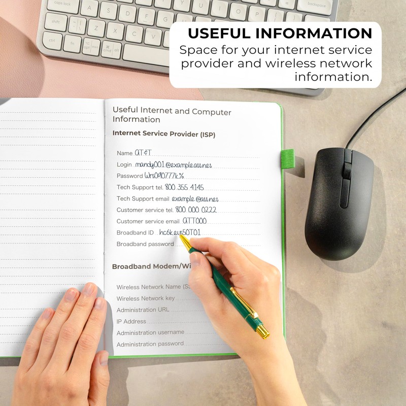 Clever Fox Password Book with alphabetical tabs. Internet Address Organizer