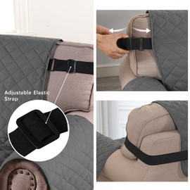 H.VERSAILTEX Sofa Protector for Dogs/Cats/Pets Sofa Slipcover Quilted Furniture Protector with Non Slip Elastic Strap Water Resistant Sofa Covers Seat Width: 66" (Sofa, Charcoal Grey)