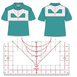 T-Shirt Ruler Guide for Shirt, Shirt Ruler for Centring the Design, T Shirt Measuring Tool with Heating Tape for Heat Press, Sublimation, Heat Transfer Acrylic Ruler for All Sizes