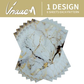 Vnaaem Marble Wrapping Paper 6 Pc Black White Gold Marble Texture Gift Wrap for Men Women Birthday Party Wedding 19.6 X27.8Inch