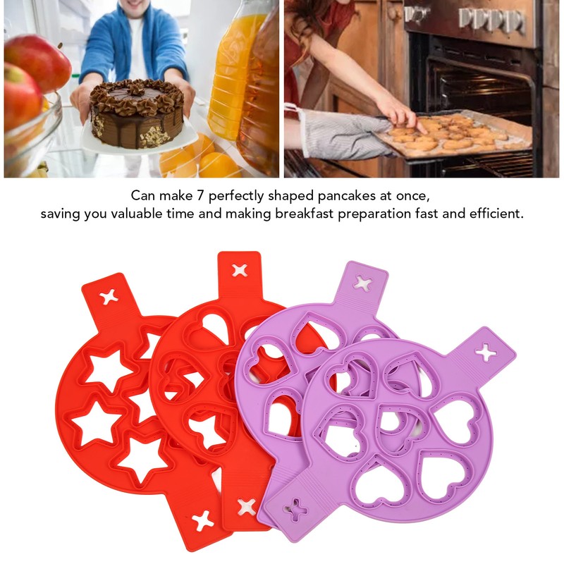 4pcs Pancake Mold 7 Hole Silicone Eggs Making Mold Nonstick