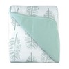 HonestBaby Light Weight Reversible Quilted Blanket, Jumbo Leaf Sage, One