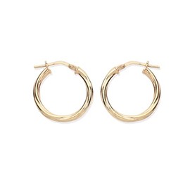 Old English Jewellers 9ct Yellow Gold on 925 Sterling Silver Twist Design Hoop Earrings - 20mm Small medium women's everyday earrings. Classic twisted Gold hoops for ladies and Girls