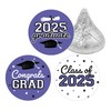 Purple Graduation Party Favors Stickers for Chocolate Kisses, Class of