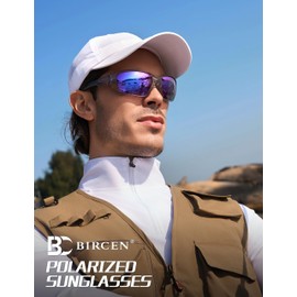 Bircenpro Sport Polarised Sunglasses for Men - Women:UV Protection Shades for Fishing Driving Cycling Running