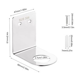 ComPDCVD 2 Pack Soap Bottle Dispenser Holder Wall Mounted Pump Hand Stand Stainless Steel Shampoo Dispenser Bottles Hanging Shelf Storage Holder Racks for Kitchen Bathroom